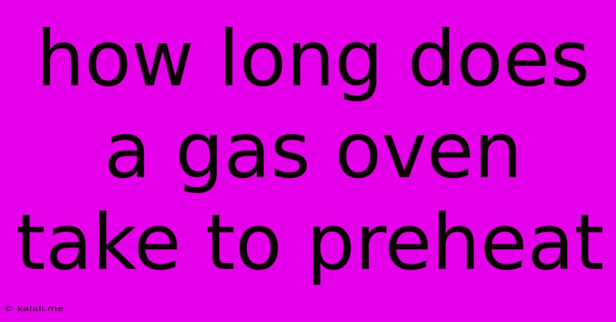 How Long Does A Gas Oven Take To Preheat