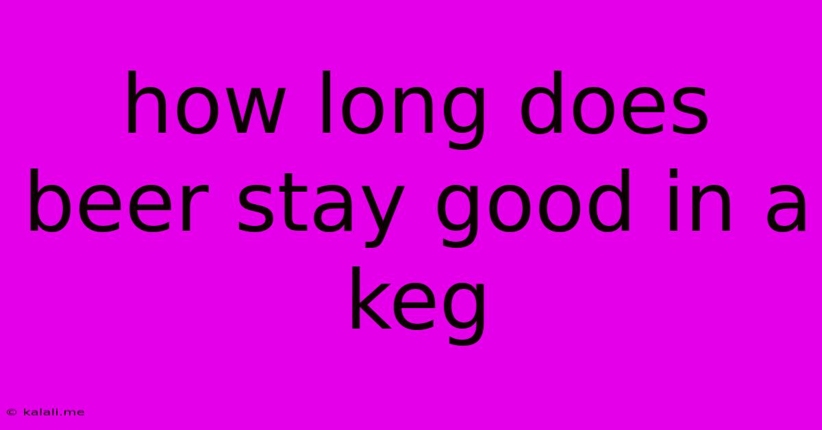 How Long Does Beer Stay Good In A Keg