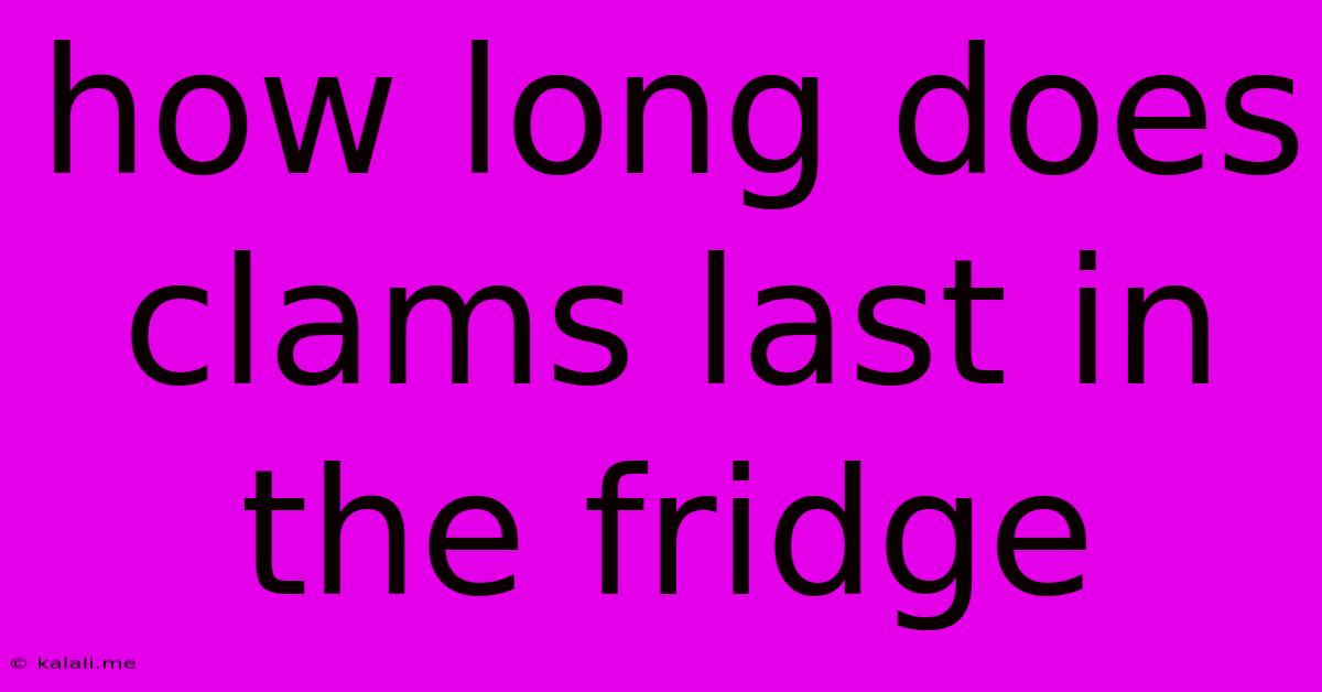 How Long Does Clams Last In The Fridge