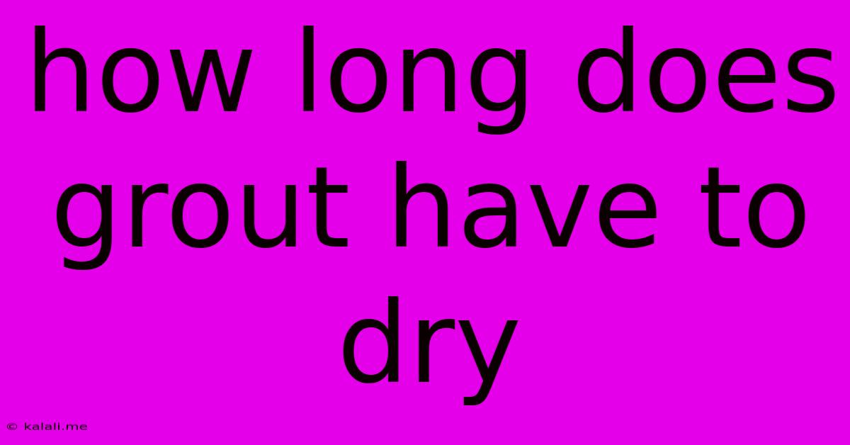 How Long Does Grout Have To Dry
