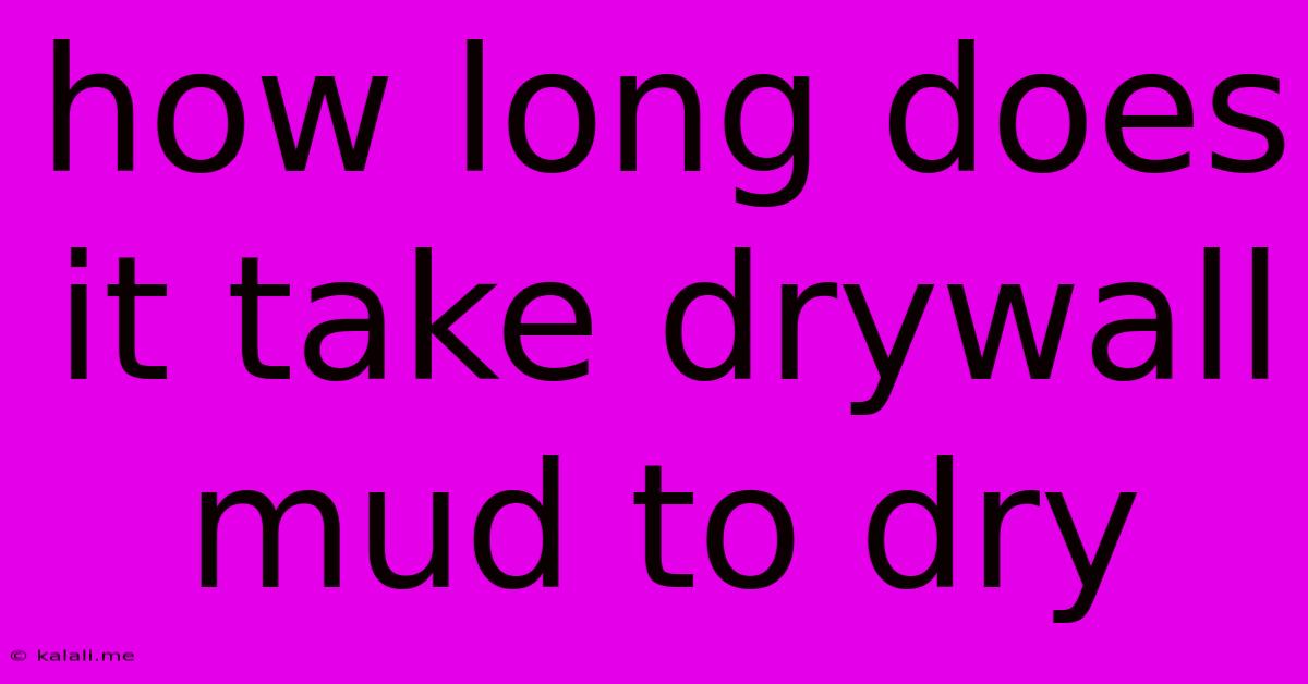 How Long Does It Take Drywall Mud To Dry