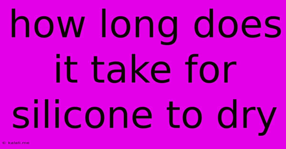 How Long Does It Take For Silicone To Dry