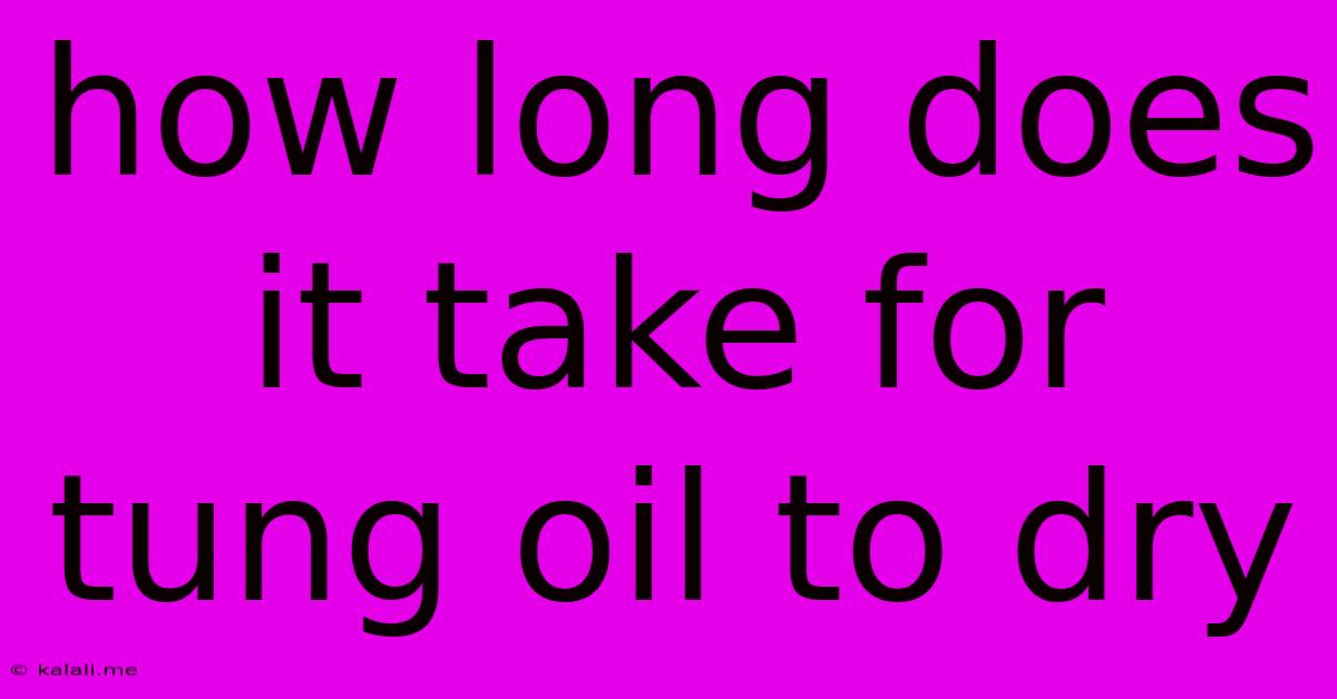How Long Does It Take For Tung Oil To Dry