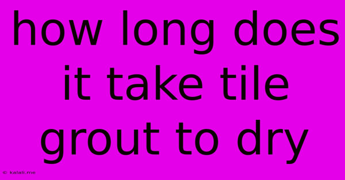 How Long Does It Take Tile Grout To Dry