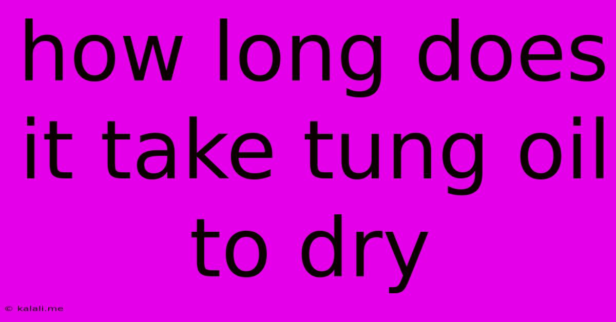 How Long Does It Take Tung Oil To Dry