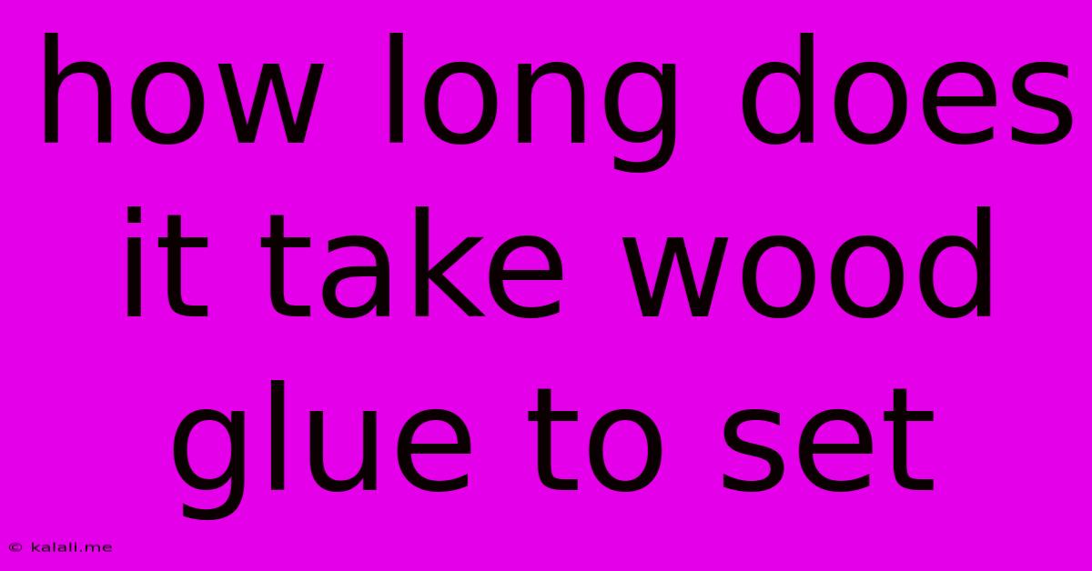 How Long Does It Take Wood Glue To Set