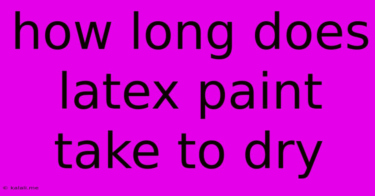 How Long Does Latex Paint Take To Dry