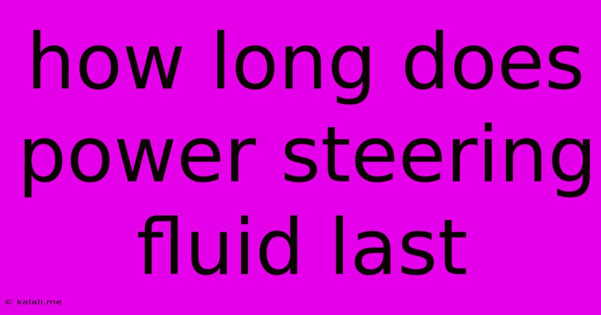 How Long Does Power Steering Fluid Last