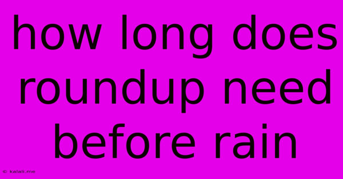 How Long Does Roundup Need Before Rain