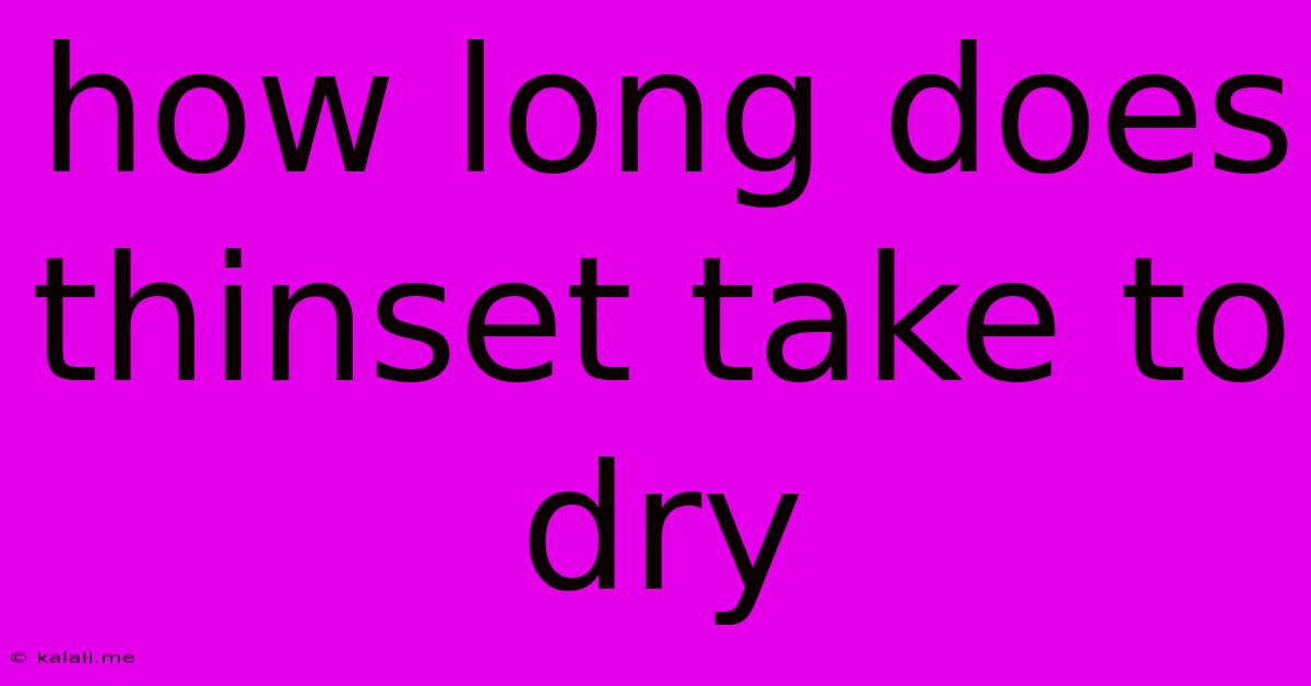 How Long Does Thinset Take To Dry
