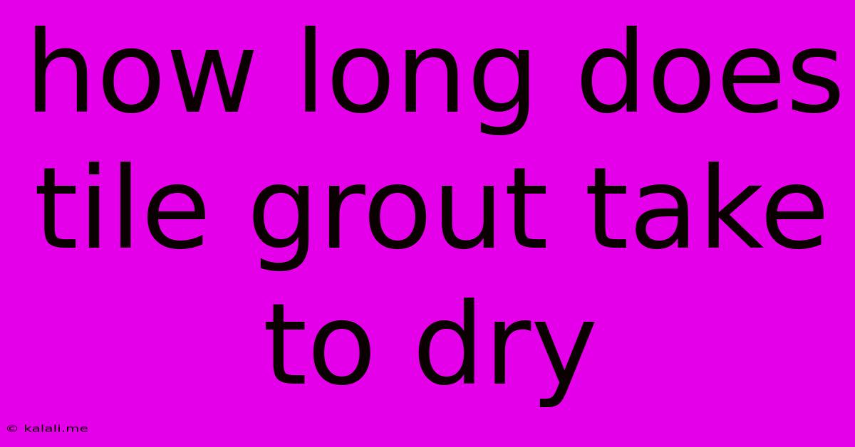How Long Does Tile Grout Take To Dry