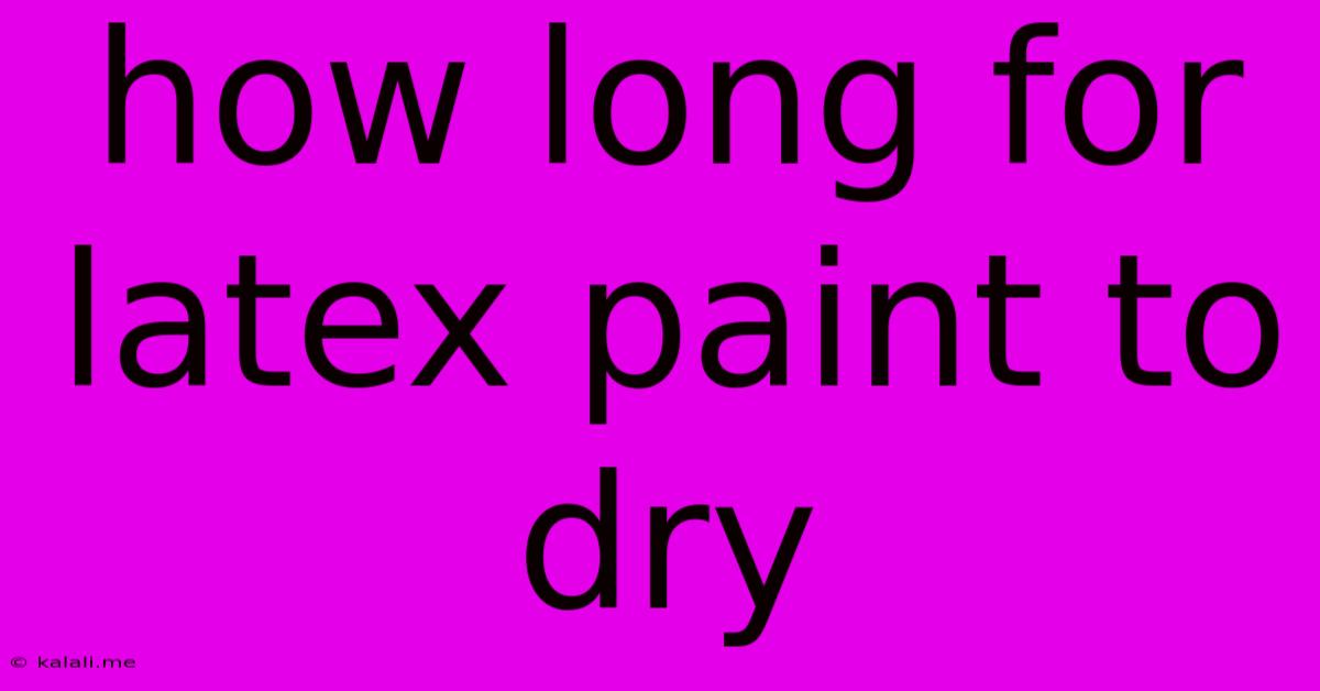 How Long For Latex Paint To Dry