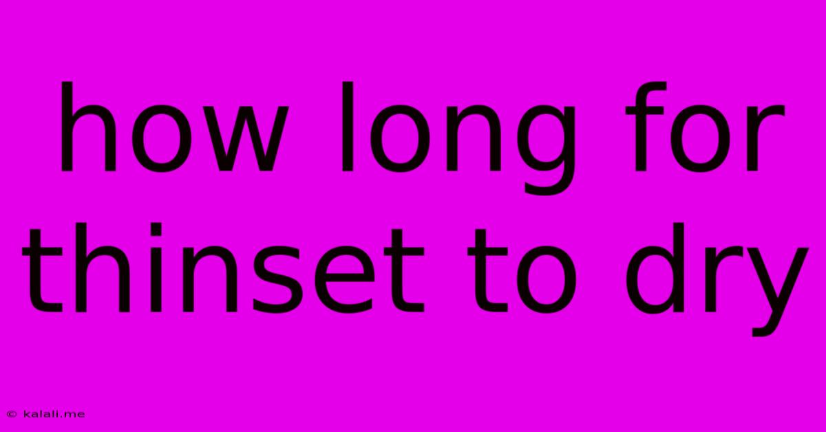 How Long For Thinset To Dry