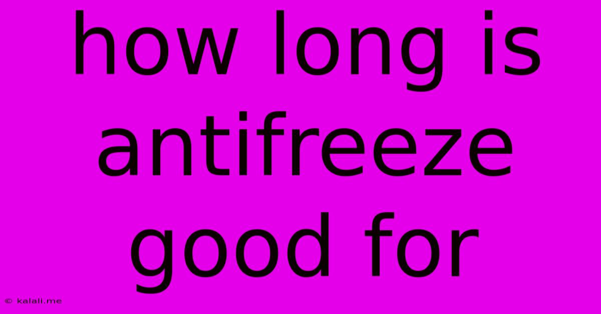How Long Is Antifreeze Good For