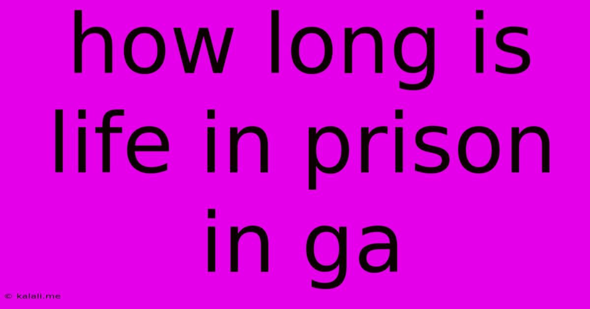 How Long Is Life In Prison In Ga