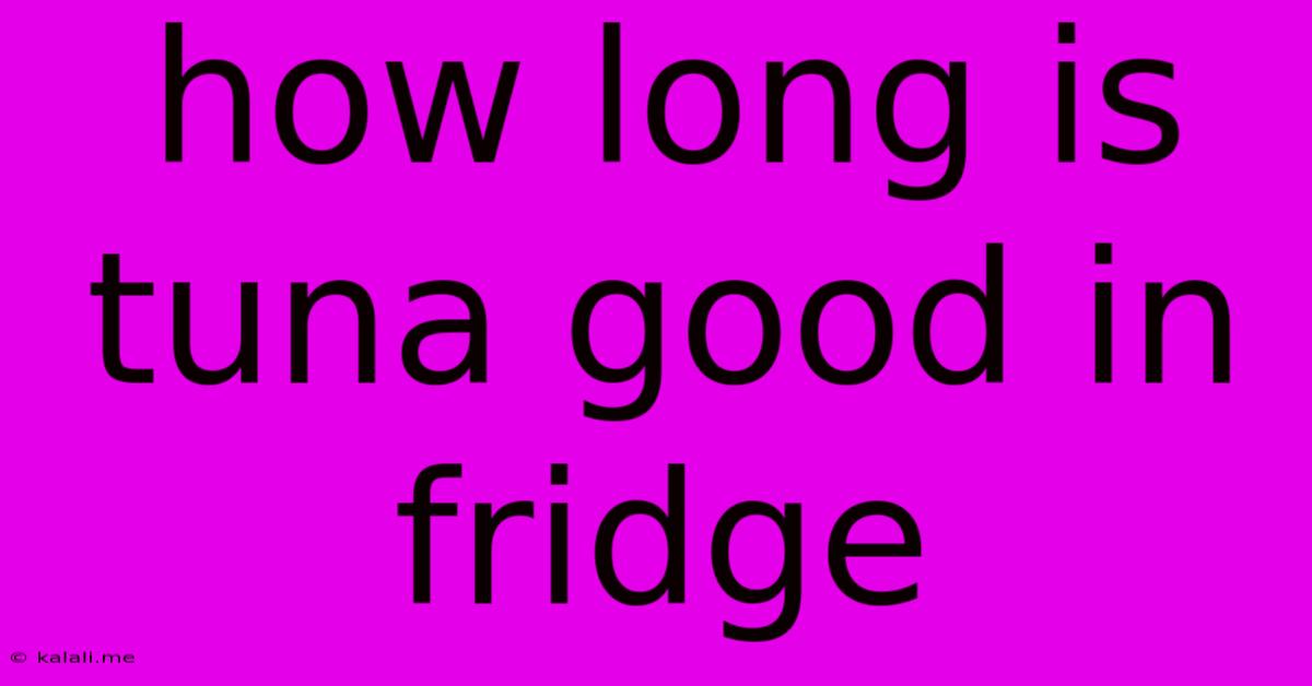 How Long Is Tuna Good In Fridge