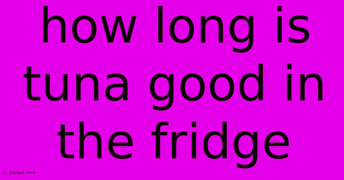 How Long Is Tuna Good In The Fridge