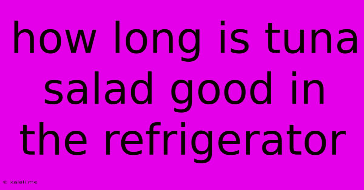 How Long Is Tuna Salad Good In The Refrigerator