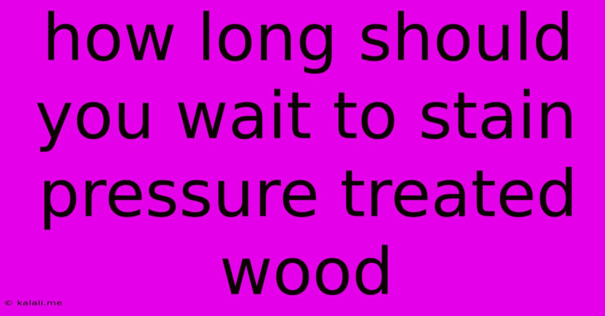 How Long Should You Wait To Stain Pressure Treated Wood
