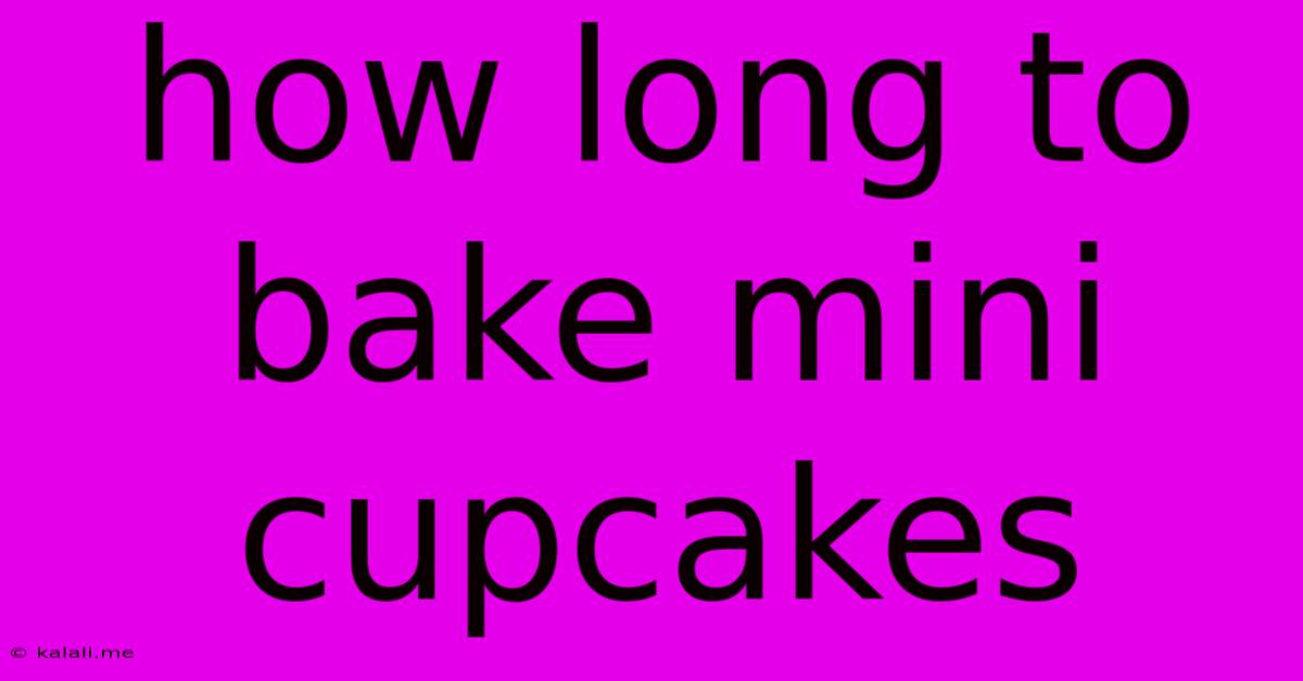 How Long To Bake Mini Cupcakes