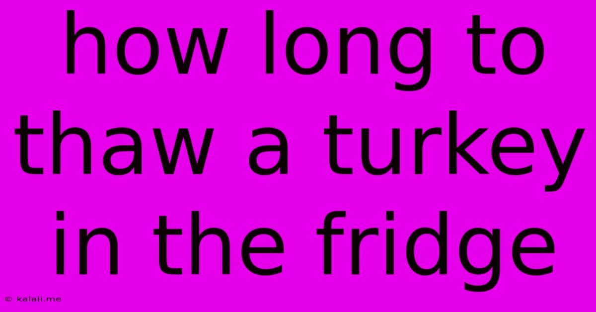 How Long To Thaw A Turkey In The Fridge