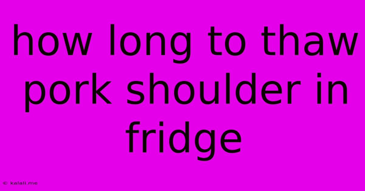 How Long To Thaw Pork Shoulder In Fridge