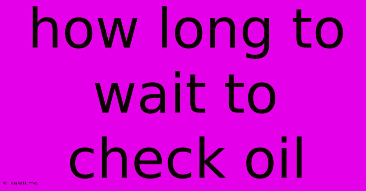 How Long To Wait To Check Oil
