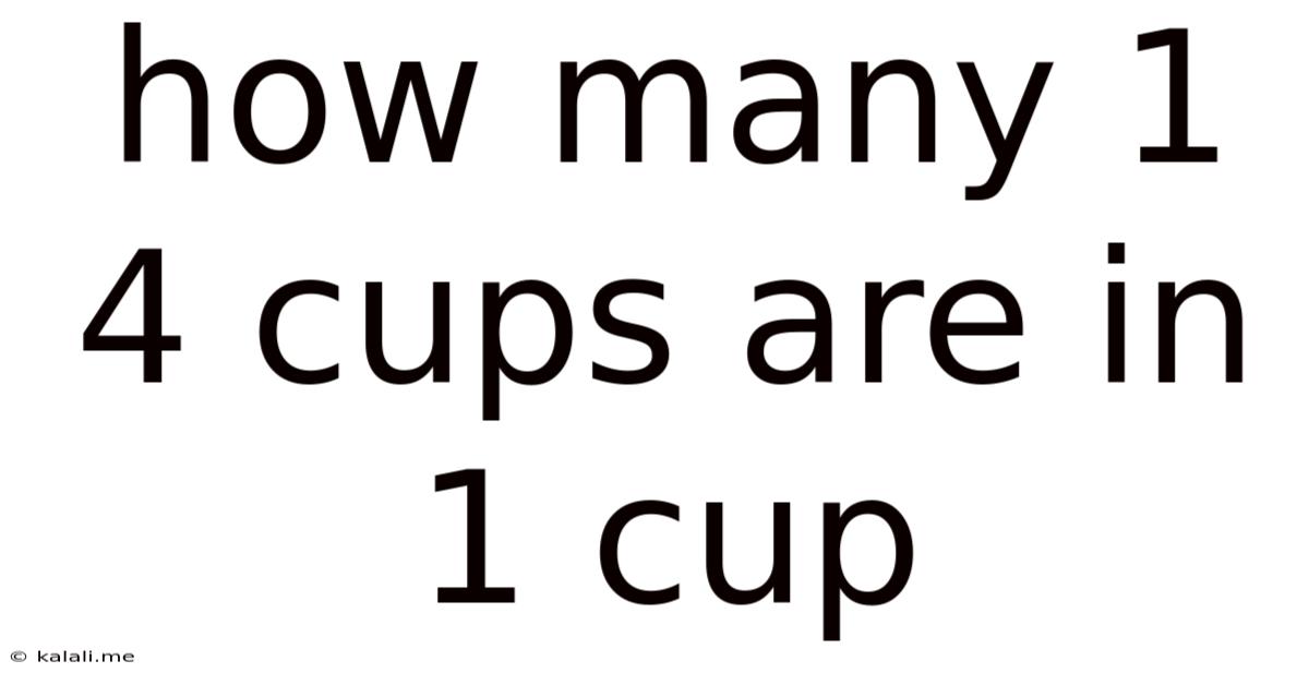 How Many 1 4 Cups Are In 1 Cup