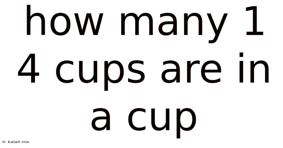 How Many 1 4 Cups Are In A Cup