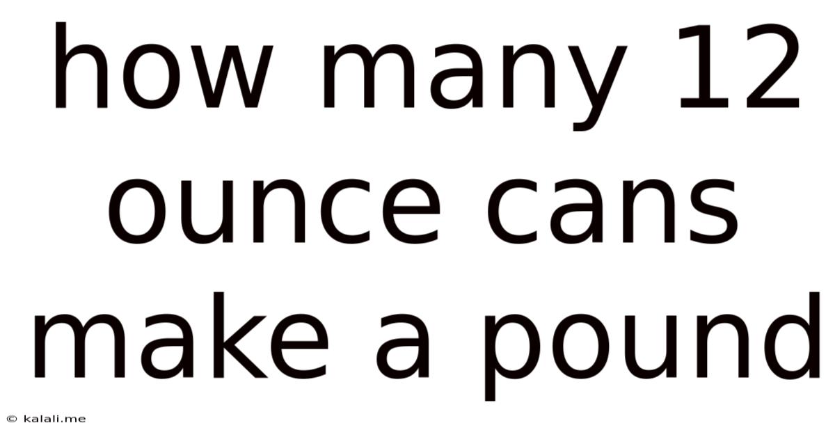 How Many 12 Ounce Cans Make A Pound