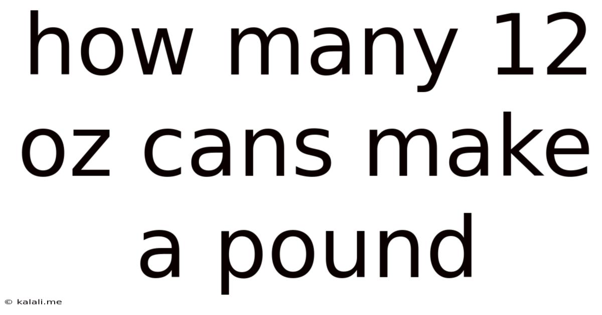 How Many 12 Oz Cans Make A Pound