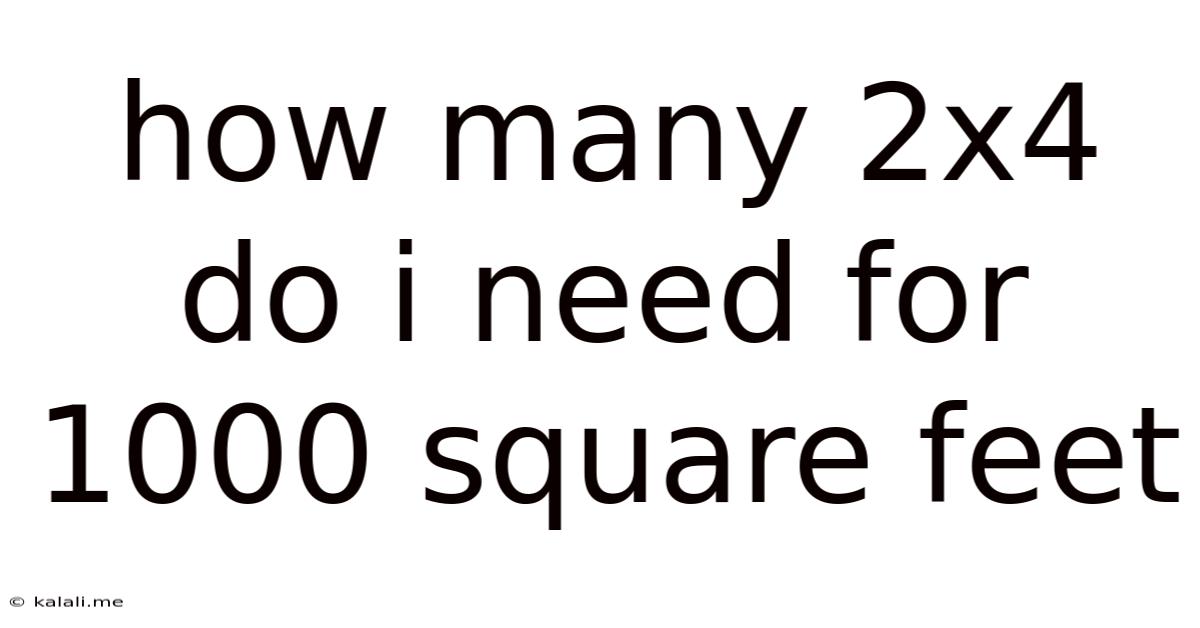 How Many 2x4 Do I Need For 1000 Square Feet