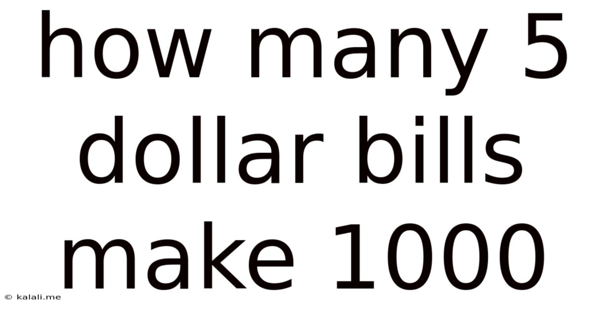 How Many 5 Dollar Bills Make 1000