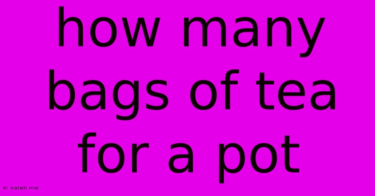 How Many Bags Of Tea For A Pot