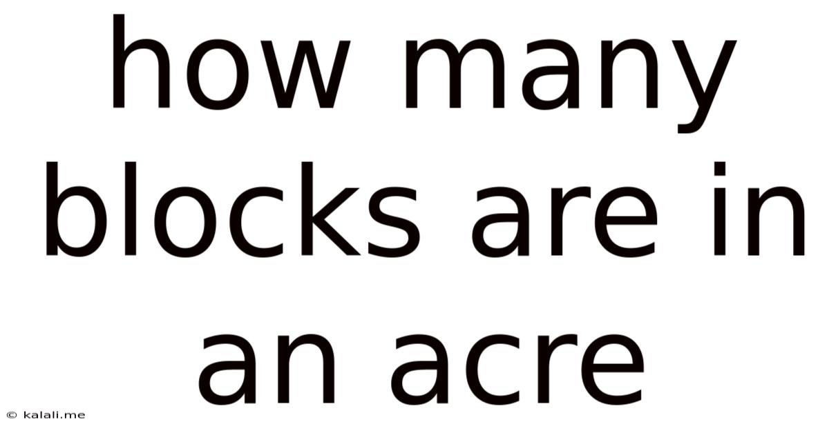 How Many Blocks Are In An Acre