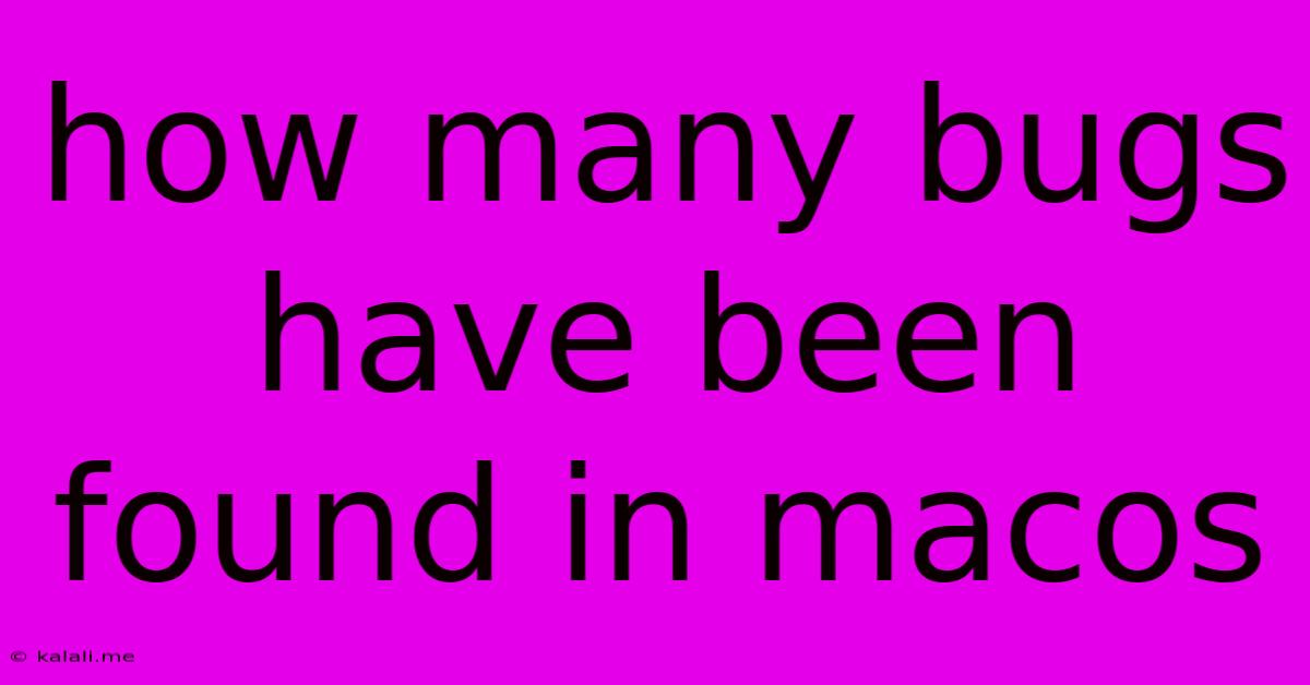 How Many Bugs Have Been Found In Macos
