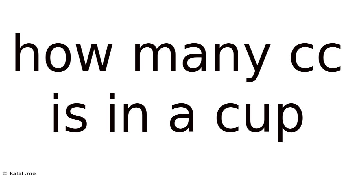 How Many Cc Is In A Cup