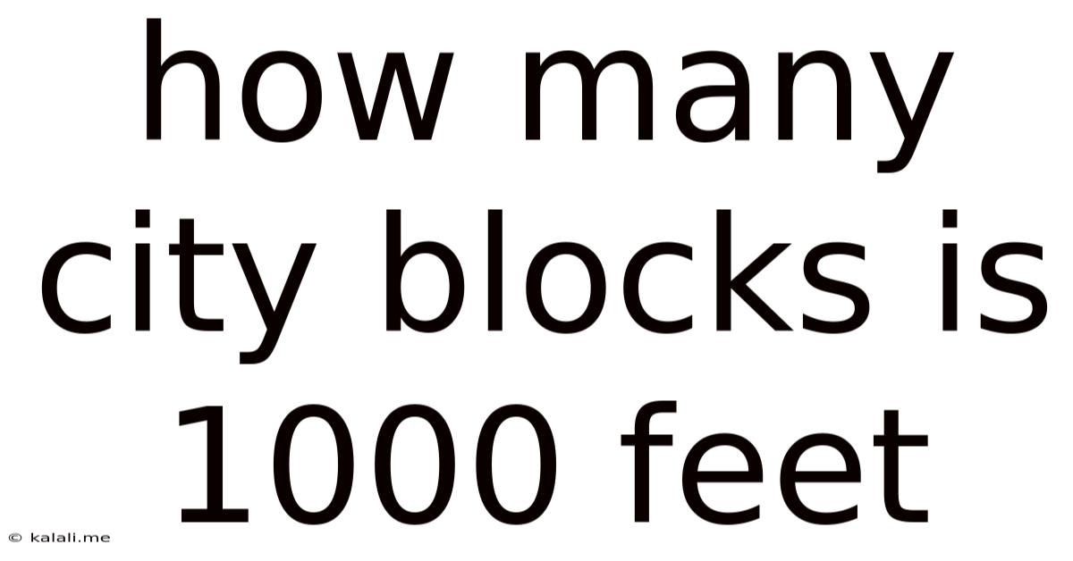 How Many City Blocks Is 1000 Feet