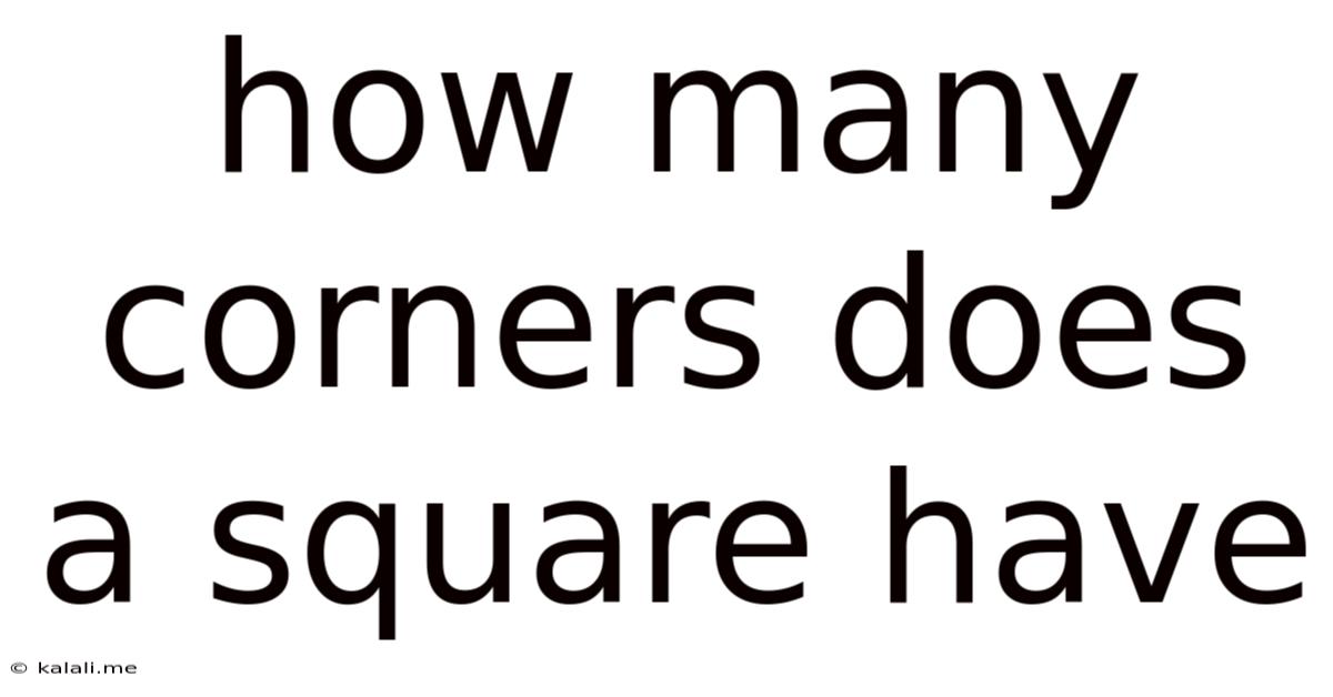 How Many Corners Does A Square Have