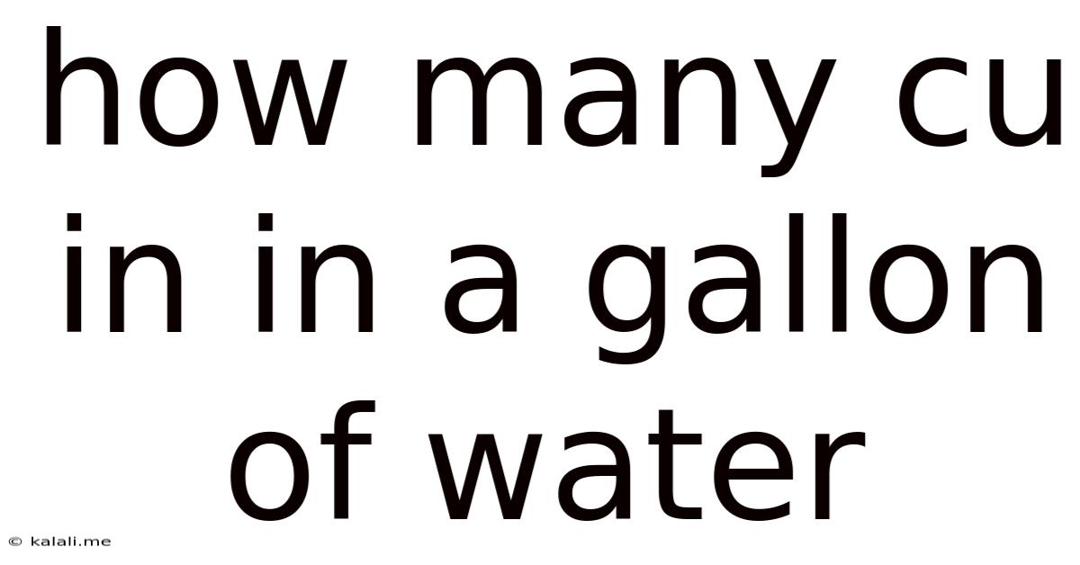How Many Cu In In A Gallon Of Water