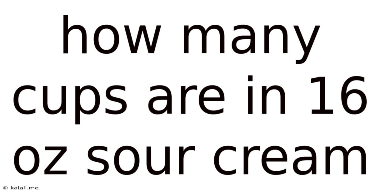 How Many Cups Are In 16 Oz Sour Cream