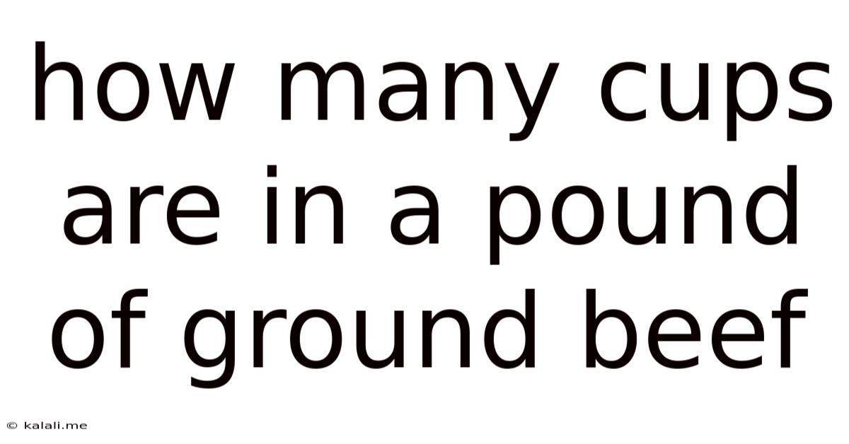 How Many Cups Are In A Pound Of Ground Beef