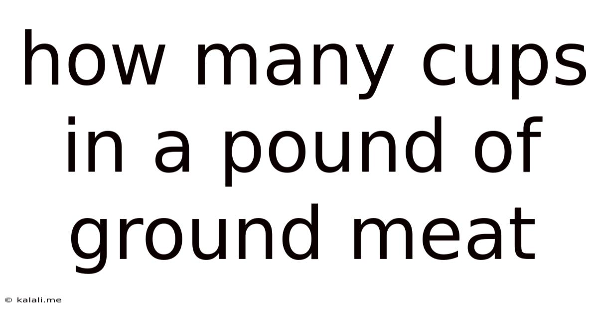 How Many Cups In A Pound Of Ground Meat