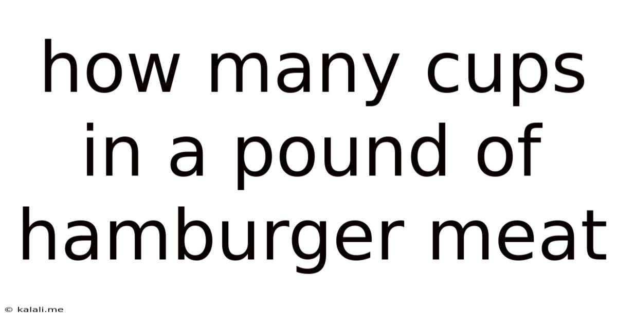 How Many Cups In A Pound Of Hamburger Meat