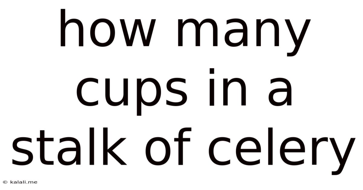 How Many Cups In A Stalk Of Celery