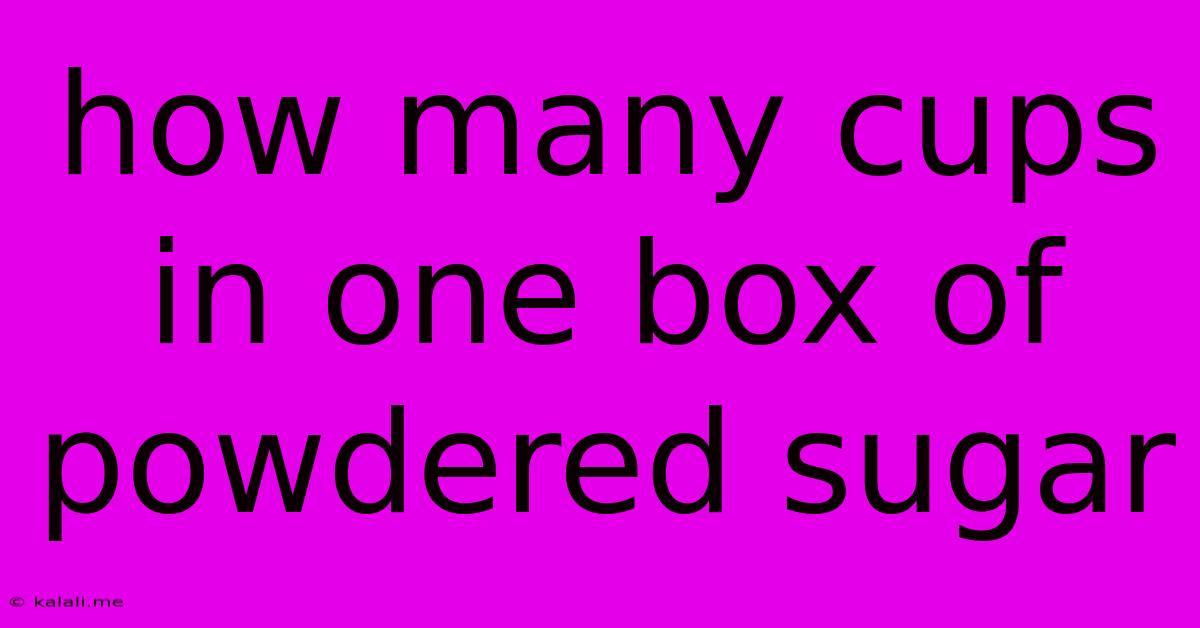 How Many Cups In One Box Of Powdered Sugar