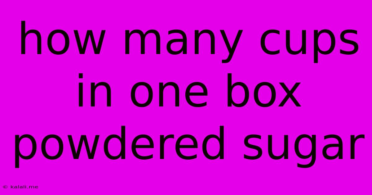 How Many Cups In One Box Powdered Sugar