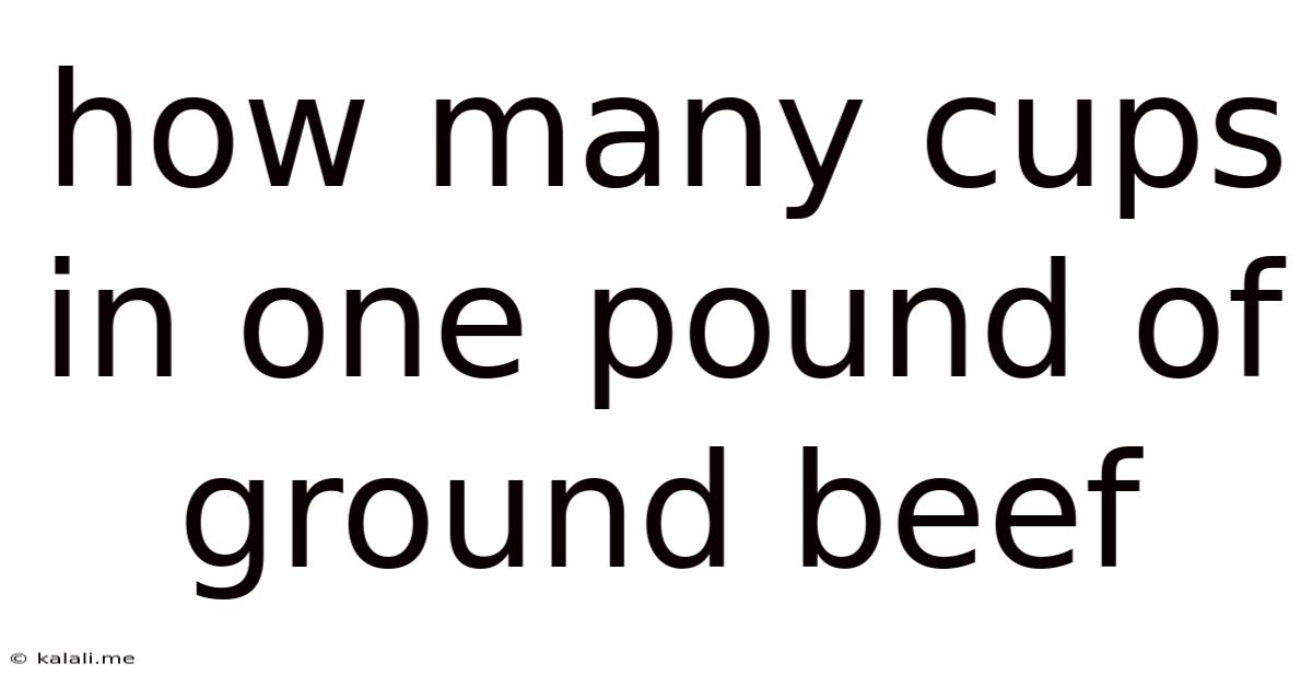 How Many Cups In One Pound Of Ground Beef