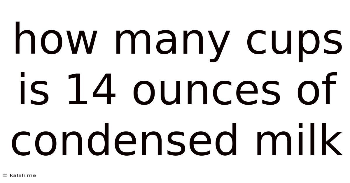 How Many Cups Is 14 Ounces Of Condensed Milk