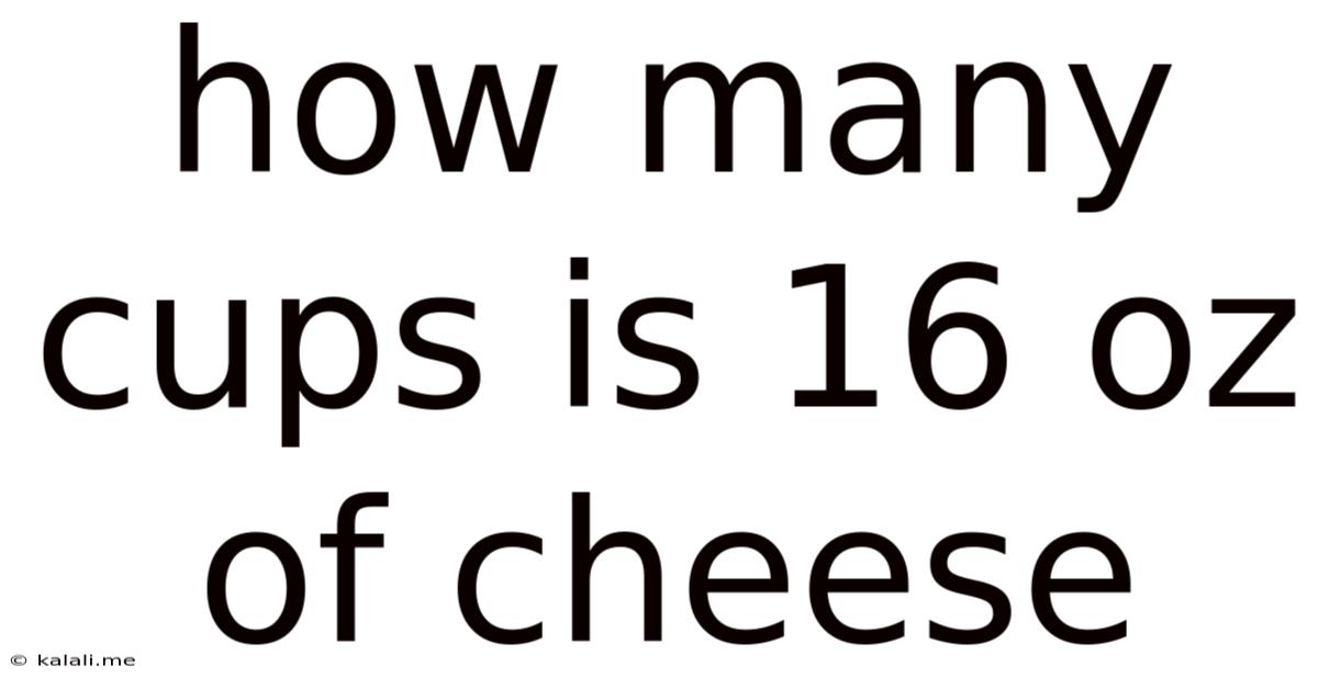 How Many Cups Is 16 Oz Of Cheese
